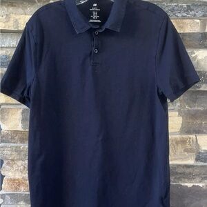 H&M Men’s Medium Black Slim Fit Short Sleeve Polo Shirt